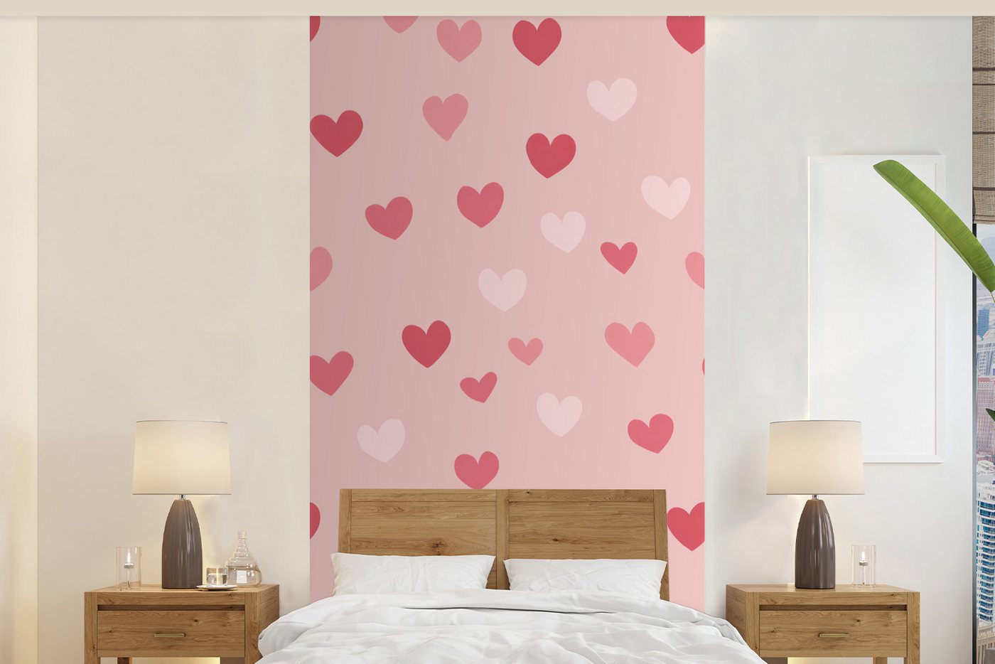 MuchoWow Fototapete Herzen - Muster - Rosa - Einfach, Matt, bedruckt, Vliestapete für Wohnzimmer Schlafzimmer Küche, Fototapete, 120x240 cm MuchoWow Fototapete Herzen - Muster - Rosa - Einfach, Matt, bedruckt, Vliestapete für Wohnzimmer Schlafzimmer Küche, Fototapete, 120x240 cm von MuchoWow