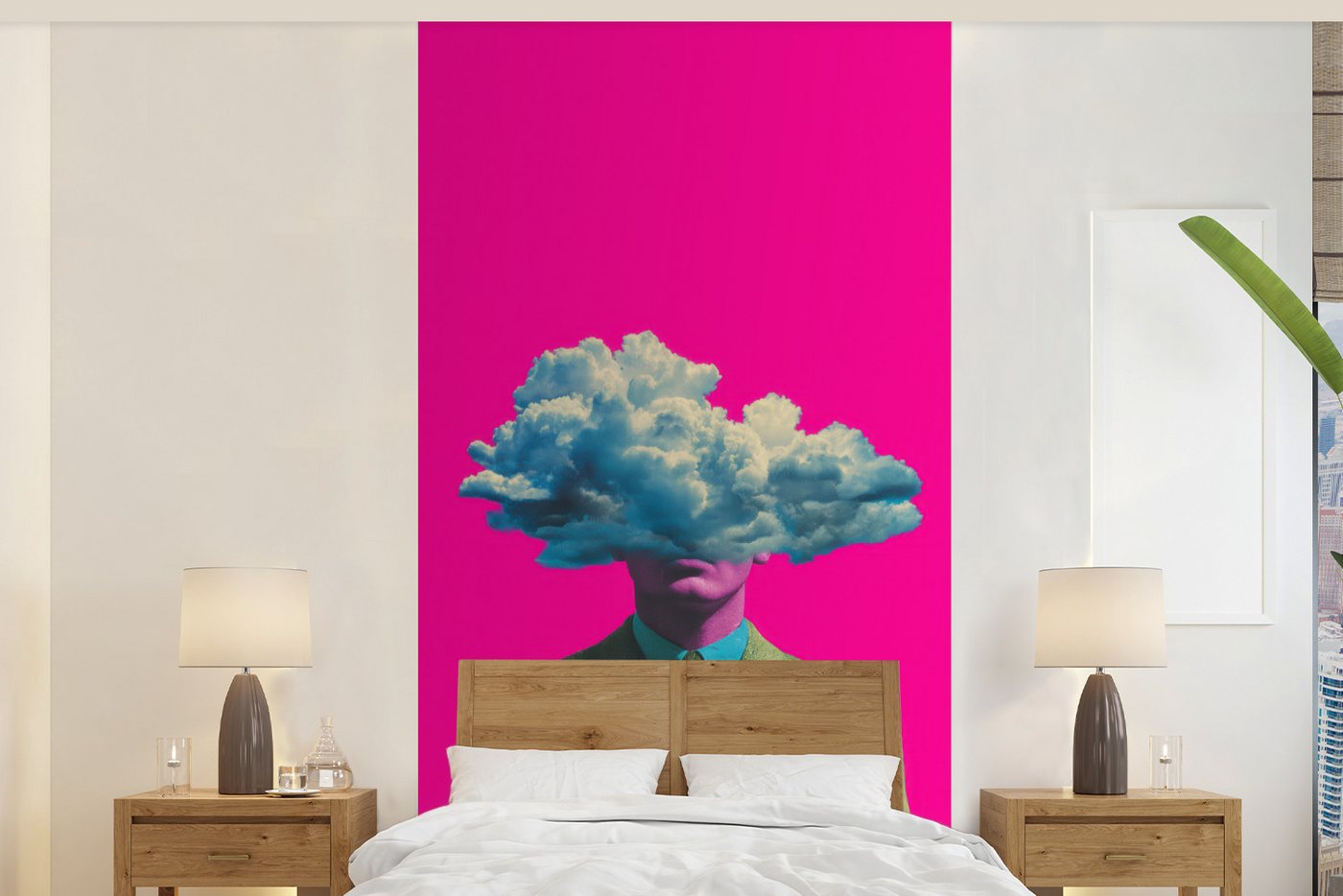 MuchoWow Fototapete Mann - Anzug - Wolke - Rosa, Matt, bedruckt, Vliestapete für Wohnzimmer Schlafzimmer Küche, Fototapete, 120x240 cm MuchoWow Fototapete Mann - Anzug - Wolke - Rosa, Matt, bedruckt, Vliestapete für Wohnzimmer Schlafzimmer Küche, Fototapete, 120x240 cm von MuchoWow