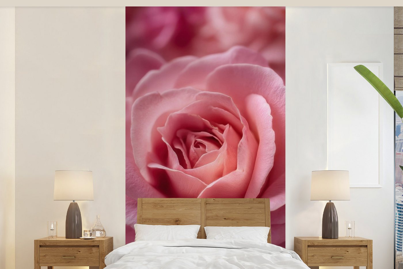 MuchoWow Fototapete Rosa - Rose - Romantisch, Matt, bedruckt, Vliestapete für Wohnzimmer Schlafzimmer Küche, Fototapete, 120x240 cm MuchoWow Fototapete Rosa - Rose - Romantisch, Matt, bedruckt, Vliestapete für Wohnzimmer Schlafzimmer Küche, Fototapete, 120x240 cm von MuchoWow