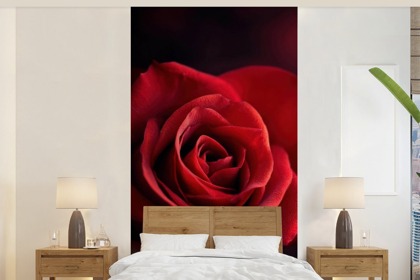 MuchoWow Fototapete Rot - Rose - Romantisch, Matt, bedruckt, Vliestapete für Wohnzimmer Schlafzimmer Küche, Fototapete, 120x240 cm MuchoWow Fototapete Rot - Rose - Romantisch, Matt, bedruckt, Vliestapete für Wohnzimmer Schlafzimmer Küche, Fototapete, 120x240 cm von MuchoWow
