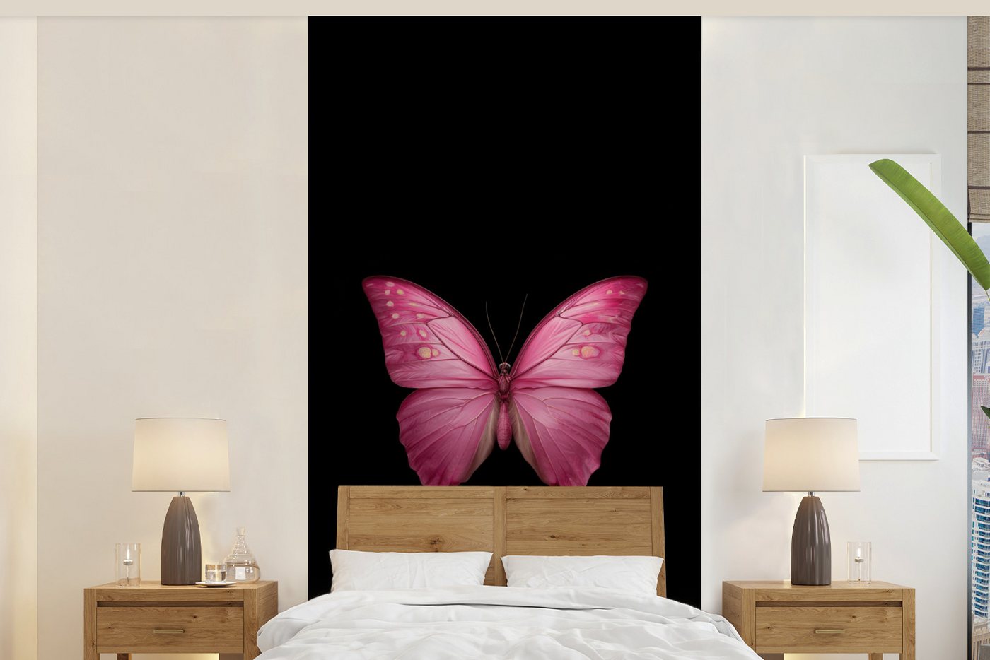 MuchoWow Fototapete Schmetterling - Rosa - Elegant, Matt, bedruckt, Vliestapete für Wohnzimmer Schlafzimmer Küche, Fototapete, 120x240 cm MuchoWow Fototapete Schmetterling - Rosa - Elegant, Matt, bedruckt, Vliestapete für Wohnzimmer Schlafzimmer Küche, Fototapete, 120x240 cm von MuchoWow