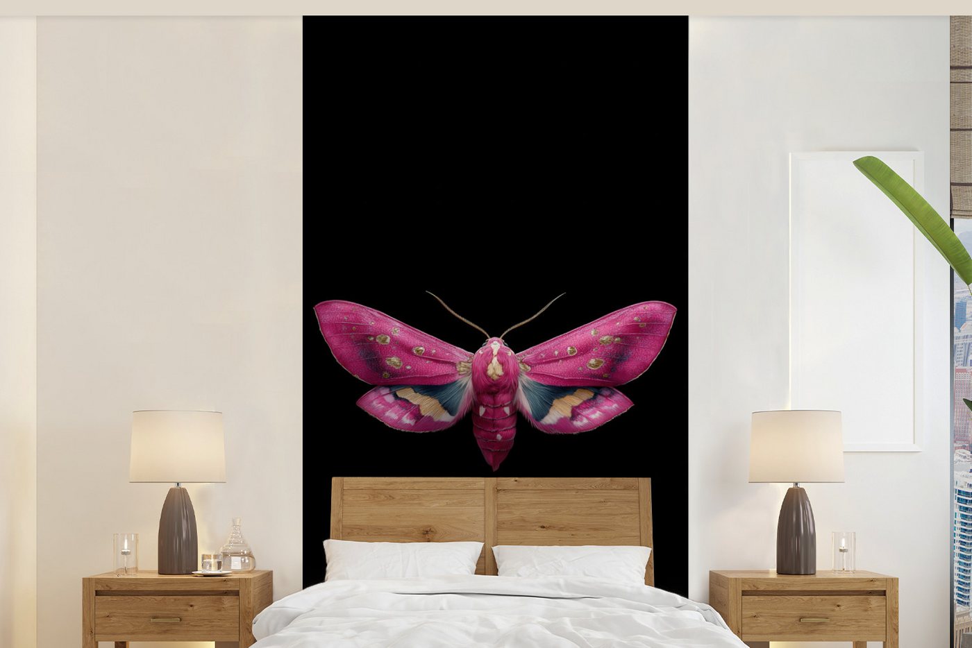 MuchoWow Fototapete Schmetterling - Rosa - Motte, Matt, bedruckt, Vliestapete für Wohnzimmer Schlafzimmer Küche, Fototapete, 120x240 cm MuchoWow Fototapete Schmetterling - Rosa - Motte, Matt, bedruckt, Vliestapete für Wohnzimmer Schlafzimmer Küche, Fototapete, 120x240 cm von MuchoWow