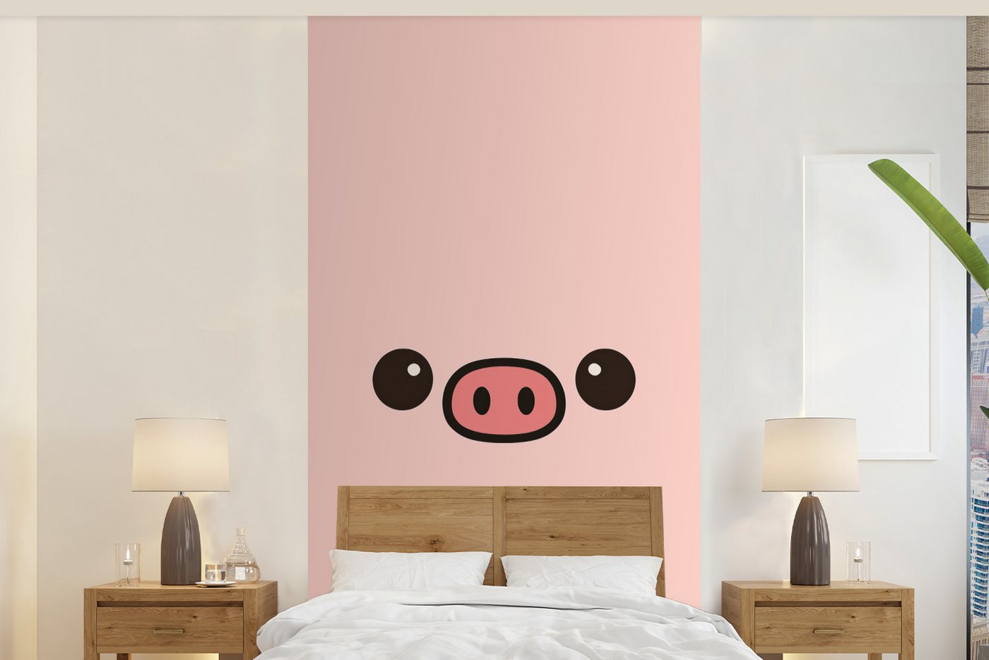 MuchoWow Fototapete Schwein - Rosa - Minimalistisch, Matt, bedruckt, Vliestapete für Wohnzimmer Schlafzimmer Küche, Fototapete, 120x240 cm MuchoWow Fototapete Schwein - Rosa - Minimalistisch, Matt, bedruckt, Vliestapete für Wohnzimmer Schlafzimmer Küche, Fototapete, 120x240 cm von MuchoWow