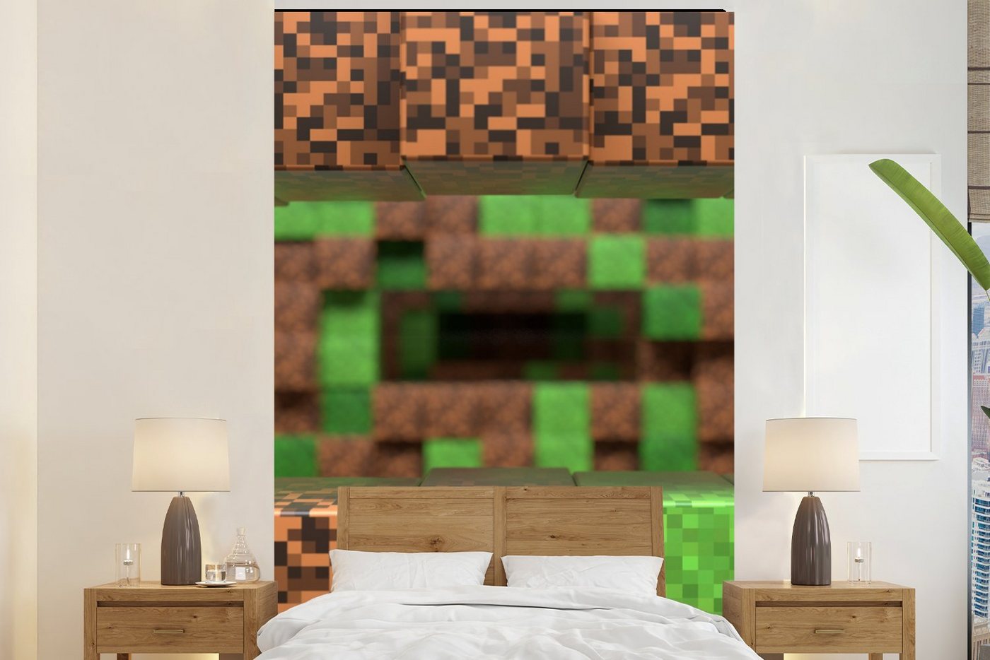 MuchoWow Fototapete Spiele - Blöcke - Spiele - Kinder, Matt, bedruckt, (4 St), Wallpaper für Wohnzimmer, Schlafzimmer, Vinyl Tapete, 160x240 cm von MuchoWow