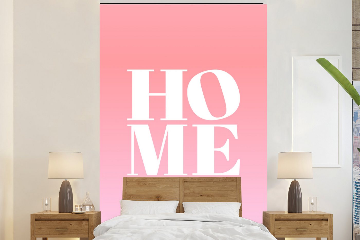 MuchoWow Fototapete Startseite - Buchstaben - Groß - Rosa, Matt, bedruckt, Montagefertig Vinyl Tapete, Wandtapete, 145x220 cm MuchoWow Fototapete Startseite - Buchstaben - Groß - Rosa, Matt, bedruckt, Montagefertig Vinyl Tapete, Wandtapete, 145x220 cm von MuchoWow