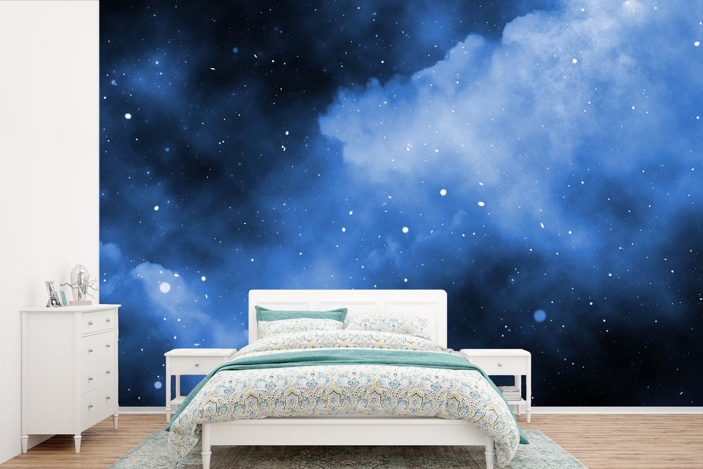 MuchoWow Fototapete Sterne - Weltraum - Universum, Matt, bedruckt, (11 St), Wallpaper für Wohnzimmer, Schlafzimmer, Kinderzimmer, Vinyl Tapete von MuchoWow