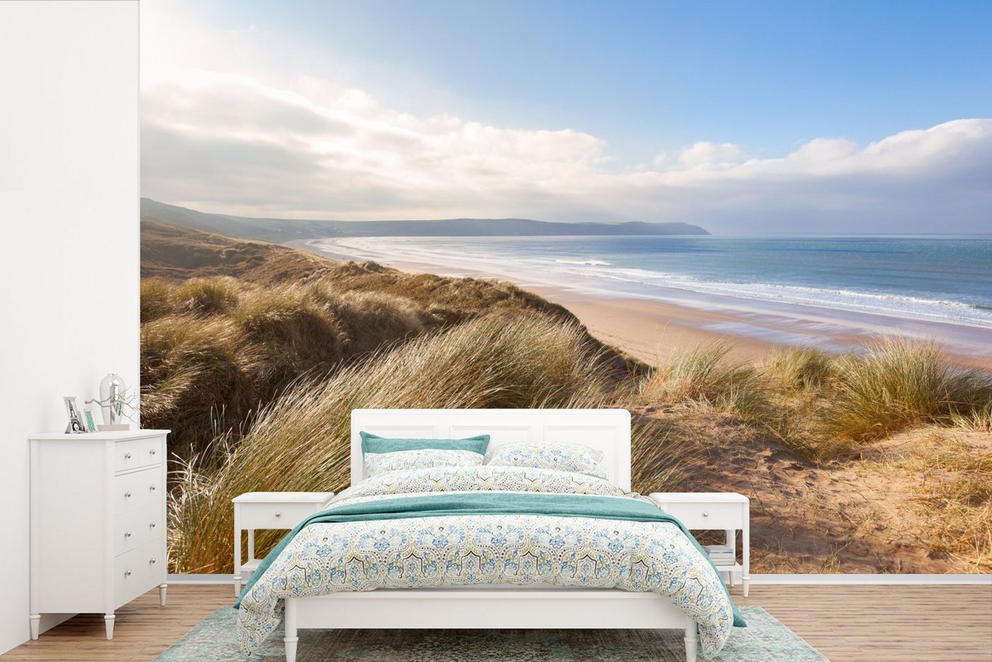 MuchoWow Fototapete Strand - Düne - Natur, Matt, bedruckt, (10 St), Vinyl Tapete für Wohnzimmer oder Schlafzimmer, Wandtapete von MuchoWow