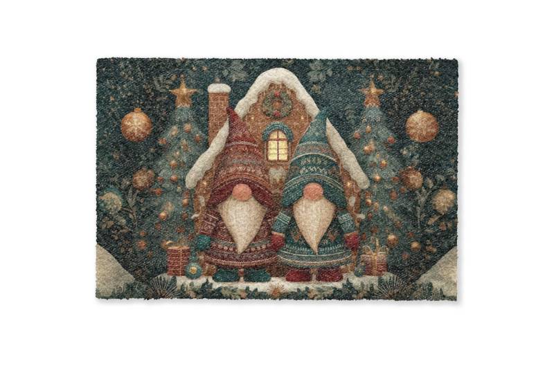 MuchoWow Fußmatte Weihnachten - Wichtel - Lebkuchenhaus - Rot - Grün, Rechteckig, innen Schmutzfangmatte, Tür, Schmutzfänger Flur, Teppich, 60x40 cm MuchoWow Fußmatte Weihnachten - Wichtel - Lebkuchenhaus - Rot - Grün, Rechteckig, innen Schmutzfangmatte, Tür, Schmutzfänger Flur, Teppich, 60x40 cm von MuchoWow