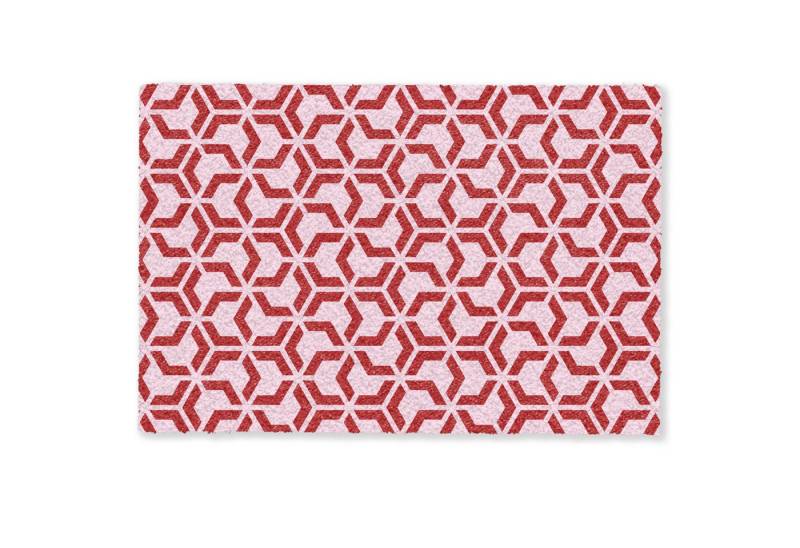 MuchoWow Fußmatte Rosa - Rot - Geometrisch - Muster, Rechteckig, innen Schmutzfangmatte, Tür, Schmutzfänger Flur, Teppich, 60x40 cm von MuchoWow