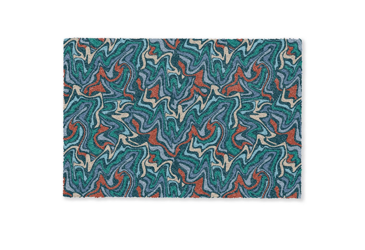 MuchoWow Fußmatte Wellen - Retro - Blau - Muster, Rechteckig, innen Schmutzfangmatte, Tür, Schmutzfänger Flur, Teppich, 60x40 cm MuchoWow Fußmatte Wellen - Retro - Blau - Muster, Rechteckig, innen Schmutzfangmatte, Tür, Schmutzfänger Flur, Teppich, 60x40 cm von MuchoWow
