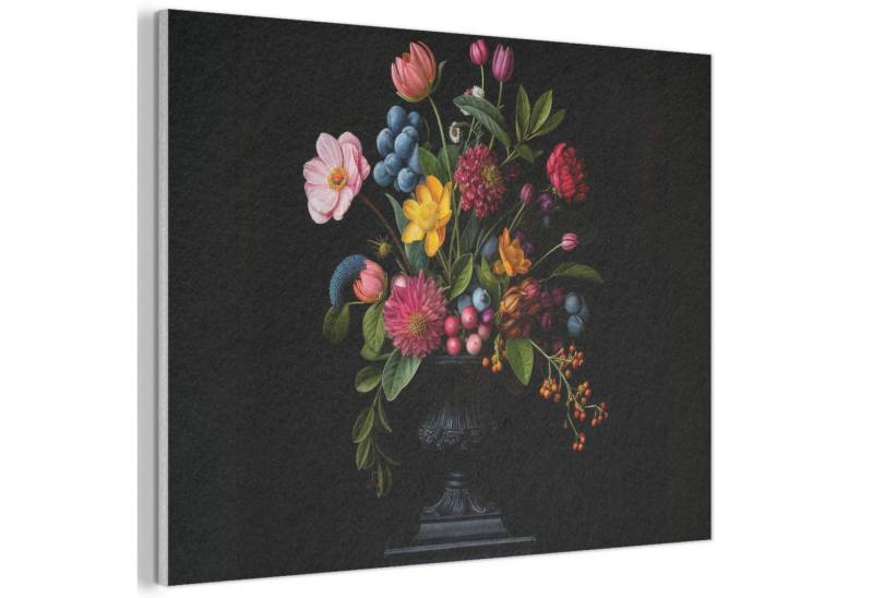 MuchoWow Gemälde Blumen - Fröhlich - Vase, Fotodruck (1 St), Akustikpaneele PET-Filz, Akustikbild, Schalldämmung, Deko 40x30 cm von MuchoWow