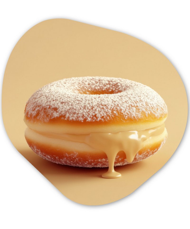 MuchoWow Gemälde Donut - Cremig - Puderzucker - Beige, Fotodruck (1 St), Wandbild Abstrakt, Wohnzimmer Schlafzimmer Wanddekoration, 40x40 cm von MuchoWow