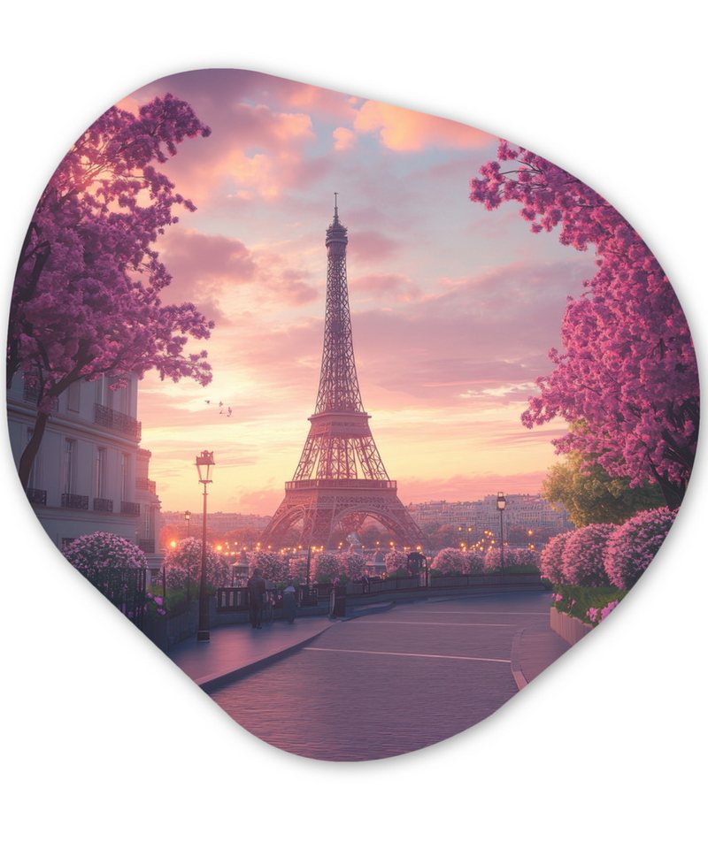 MuchoWow Gemälde Eiffelturm - Paris - Rosa, Fotodruck (1 St), Wandbild Abstrakt, Wohnzimmer Schlafzimmer Wanddekoration, 40x40 cm von MuchoWow