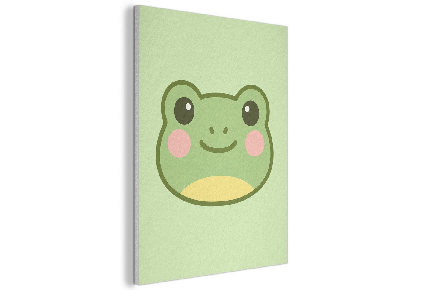 MuchoWow Gemälde Frosch - Grün - Freundlichkeit, Fotodruck (1 St), Akustikpaneele, Wandpaneele, Schalldämmung, Akustikbilder 30x40 cm von MuchoWow