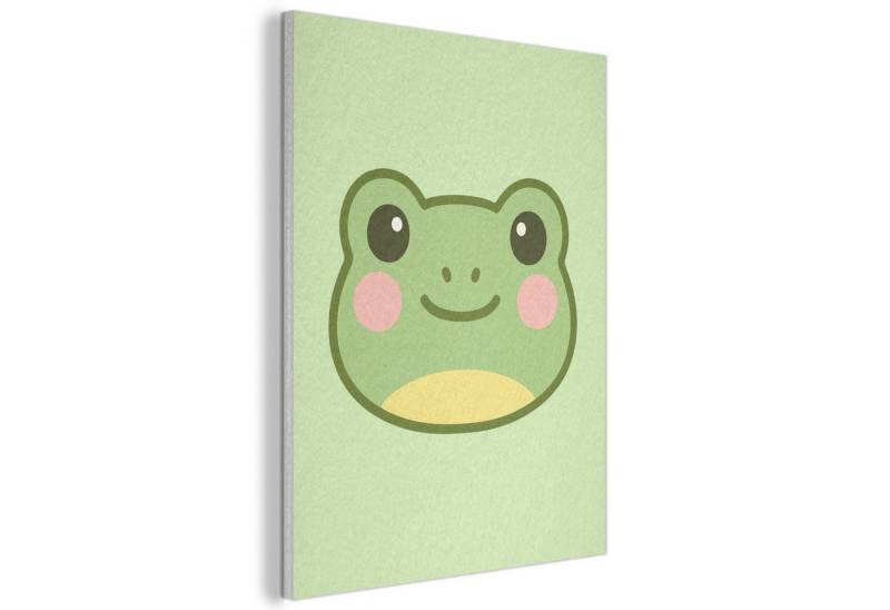 MuchoWow Gemälde Frosch - Grün - Freundlichkeit, Fotodruck (1 St), Akustikpaneele, Wandpaneele, Schalldämmung, Akustikbilder 30x40 cm von MuchoWow