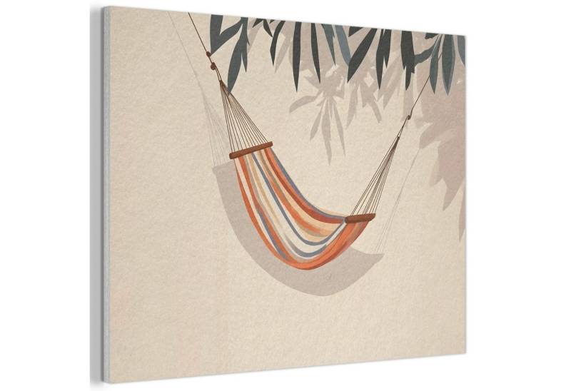 MuchoWow Gemälde Hängematte - Bunt - Blätter - Schatten, Fotodruck (1 St), Akustikpaneele PET-Filz, Akustikbild, Schalldämmung, Deko 40x30 cm von MuchoWow