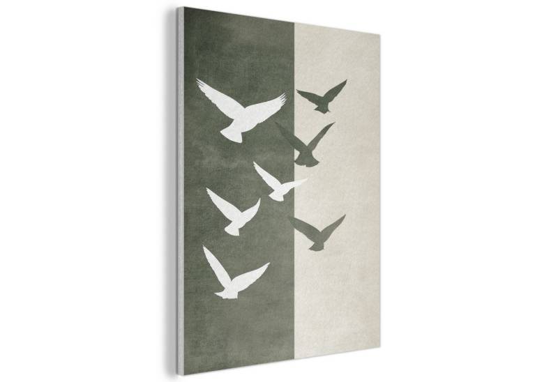 MuchoWow Gemälde Japandi - Vogel - Grün, Fotodruck (1 St), Akustikpaneele, Wandpaneele, Schalldämmung, Akustikbilder 30x40 cm von MuchoWow