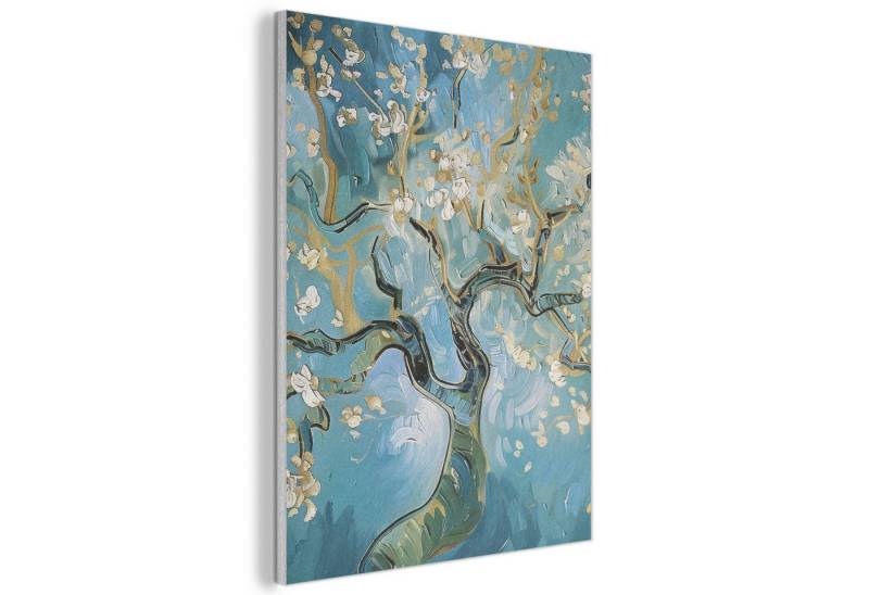 MuchoWow Gemälde Mandelblüte Baum - Blau - Abstrakt, Fotodruck (1 St), Akustikpaneele, Wandpaneele, Schalldämmung, Akustikbilder 30x40 cm von MuchoWow