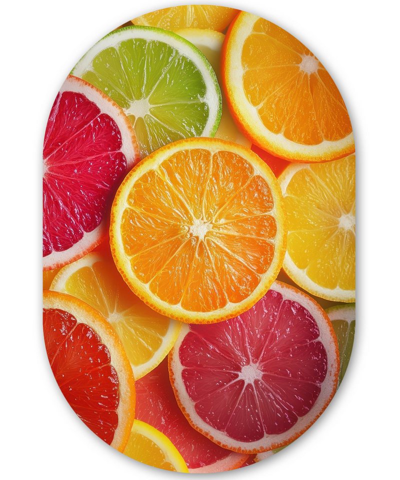 MuchoWow Gemälde Obst - Bunt - Nahaufnahme, Fotodruck (1 St), Wandbild Oval, Wohnzimmer oder Schlafzimmer Wanddekoration, 40x60 cm von MuchoWow