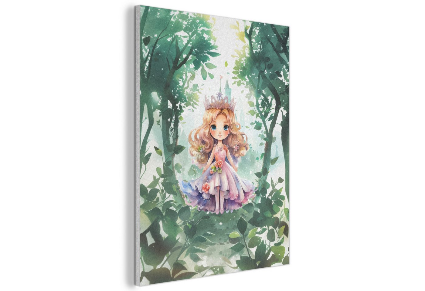 MuchoWow Gemälde Prinzessin - Mädchen - Schloss - Märchen, Fotodruck (1 St), Akustikpaneele, Wandpaneele, Schalldämmung, Akustikbilder 30x40 cm von MuchoWow