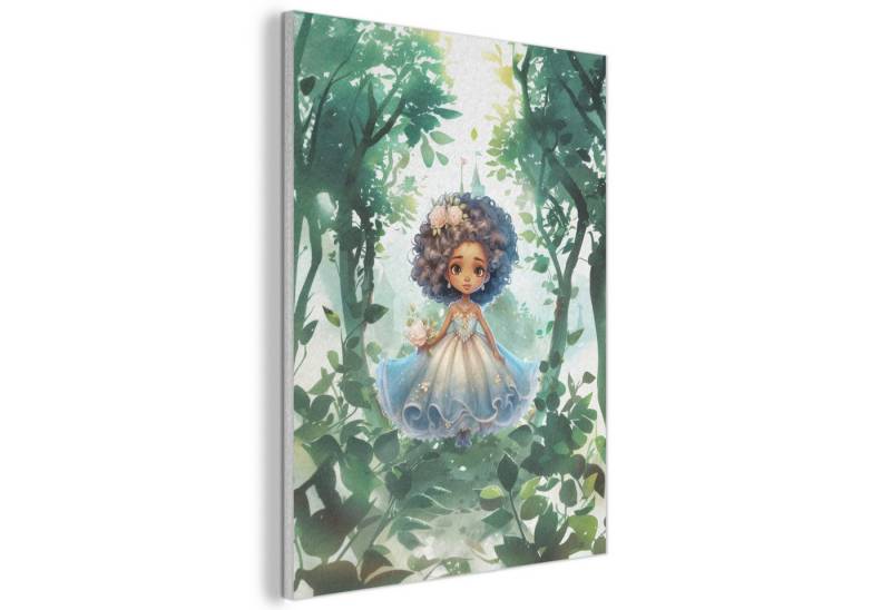 MuchoWow Gemälde Prinzessin - Schloss - Mädchen - Blumen, Fotodruck (1 St), Akustikpaneele, Wandpaneele, Schalldämmung, Akustikbilder 30x40 cm von MuchoWow