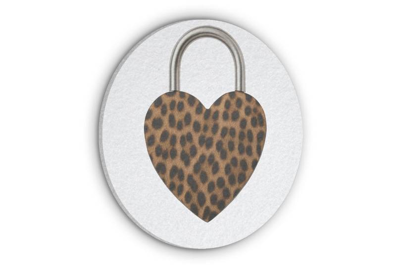 MuchoWow Gemälde Schloss - Herzform - Braun - Pantherdruck, Fotodruck (1 St), Akustikpaneele rund, Schalldämmung, Akustikbilder 30x30 cm von MuchoWow