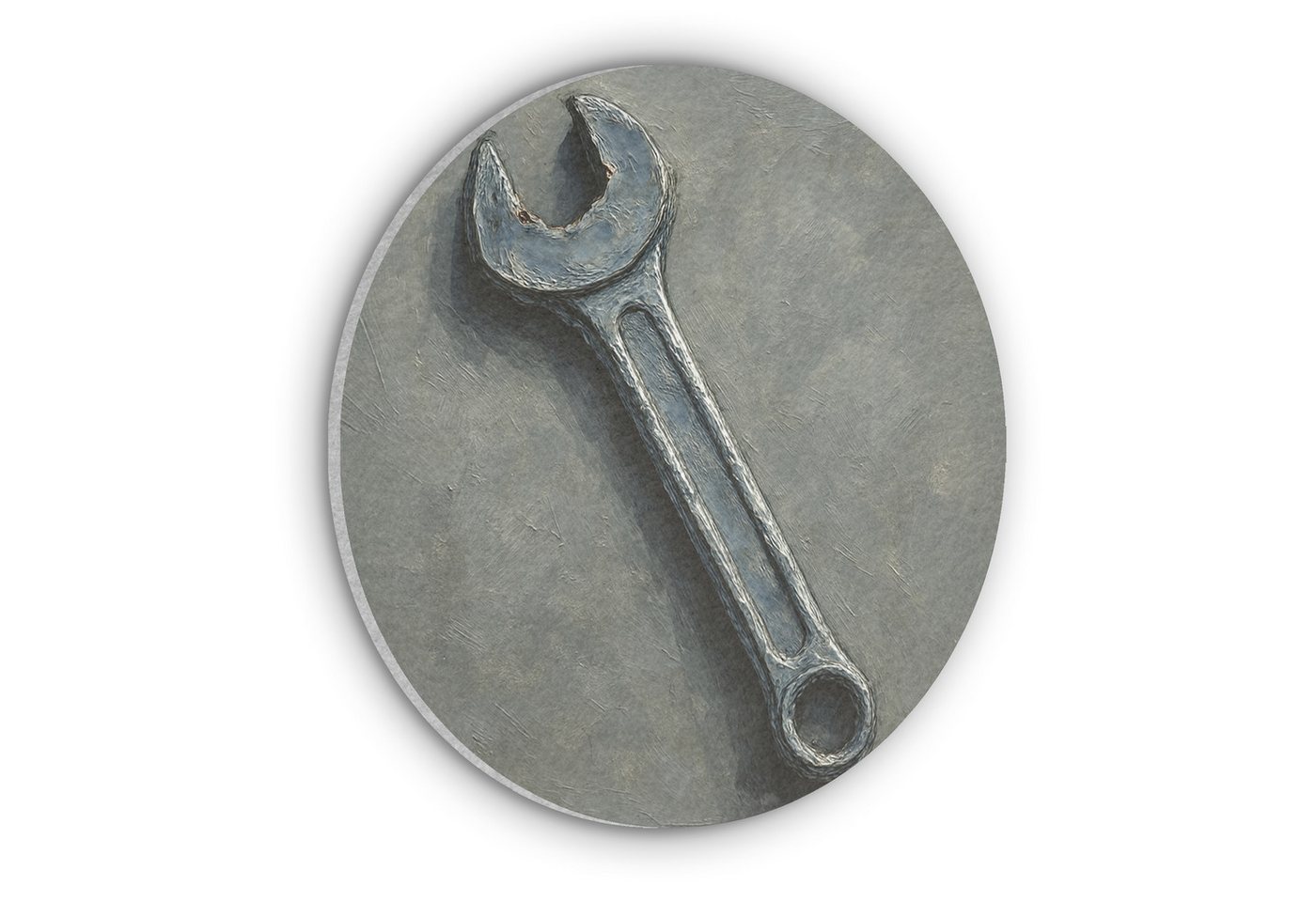 MuchoWow Gemälde Schraubenschlüssel - Malerei - Werkzeuge - Farbe, Fotodruck (1 St), Akustikpaneele rund, Schalldämmung, Akustikbilder 30x30 cm von MuchoWow