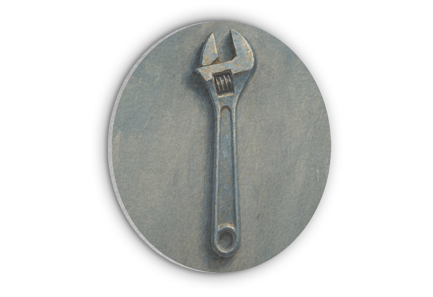 MuchoWow Gemälde Schraubenschlüssel - Werkzeuge - Farbe, Fotodruck (1 St), Akustikpaneele rund, Schalldämmung, Akustikbilder 30x30 cm von MuchoWow