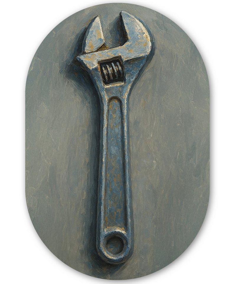 MuchoWow Gemälde Schraubenschlüssel - Werkzeuge - Farbe, Fotodruck (1 St), Wandbild Oval, Wohnzimmer oder Schlafzimmer Wanddekoration, 40x60 cm von MuchoWow