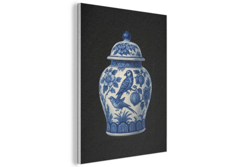 MuchoWow Gemälde Topf - Delfter Blau - Blumen, Fotodruck (1 St), Akustikpaneele, Wandpaneele, Schalldämmung, Akustikbilder 30x40 cm von MuchoWow