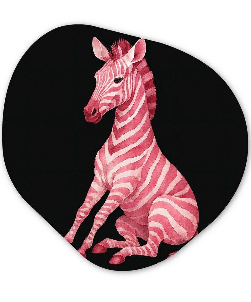 MuchoWow Gemälde Zebra - Rosa - Gestreift, Fotodruck (1 St), Wandbild Abstrakt, Wohnzimmer Schlafzimmer Wanddekoration, 40x40 cm von MuchoWow