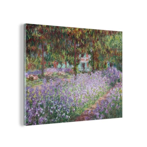 MuchoWow Glasbild Glasfoto Wandbild Bilder Deko 80x60 cm Der Garten des Künstlers in Giverny - Gemälde von Claude Monet von MuchoWow