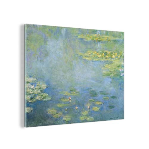 MuchoWow Glasbild Glasfoto Wandbild Bilder Deko 80x60 cm Seerosen - Gemälde von Claude Monet von MuchoWow