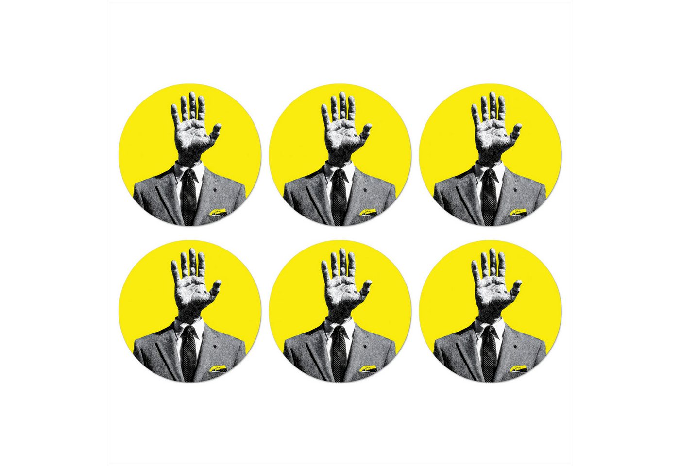 MuchoWow Glasuntersetzer Anzug - Hand - Gelb, Zubehör für Gläser, 6-tlg., Getränkeuntersetzer, Rund, Tassenuntersetzer Kork, 10x10 cm MuchoWow Glasuntersetzer Anzug - Hand - Gelb, Zubehör für Gläser, 6-tlg., Getränkeuntersetzer, Rund, Tassenuntersetzer Kork, 10x10 cm von MuchoWow