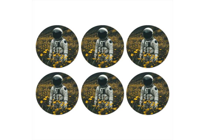 MuchoWow Glasuntersetzer Astronaut - Blumen - Feld - Gelb, Zubehör für Gläser, 6-tlg., Getränkeuntersetzer, Rund, Tassenuntersetzer Kork, 10x10 cm MuchoWow Glasuntersetzer Astronaut - Blumen - Feld - Gelb, Zubehör für Gläser, 6-tlg., Getränkeuntersetzer, Rund, Tassenuntersetzer Kork, 10x10 cm von MuchoWow