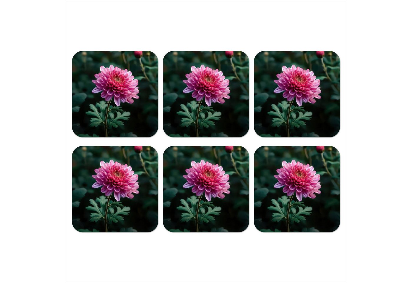 MuchoWow Glasuntersetzer Blatt - Chrysantheme - Rosa - Schatten, Zubehör für Gläser, 6-tlg., Tassenuntersetzer Kork, Quadrat, Untersetzer Set Gläser, 10x10 cm MuchoWow Glasuntersetzer Blatt - Chrysantheme - Rosa - Schatten, Zubehör für Gläser, 6-tlg., Tassenuntersetzer Kork, Quadrat, Untersetzer Set Gläser, 10x10 cm von MuchoWow
