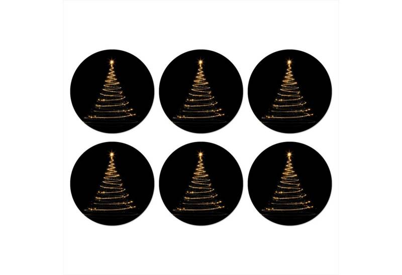 MuchoWow Glasuntersetzer Magie - Weihnachtsbaum - Lichtspiralen - Schwarz, Zubehör für Gläser, 6-tlg., Getränkeuntersetzer, Rund, Tassenuntersetzer Kork, 10x10 cm MuchoWow Glasuntersetzer Magie - Weihnachtsbaum - Lichtspiralen - Schwarz, Zubehör für Gläser, 6-tlg., Getränkeuntersetzer, Rund, Tassenuntersetzer Kork, 10x10 cm von MuchoWow