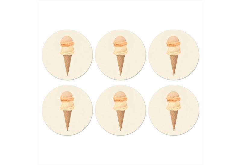 MuchoWow Glasuntersetzer Minimalist - Schaufel Eiscreme - Horn - Beige MuchoWow Glasuntersetzer Minimalist - Schaufel Eiscreme - Horn - Beige von MuchoWow