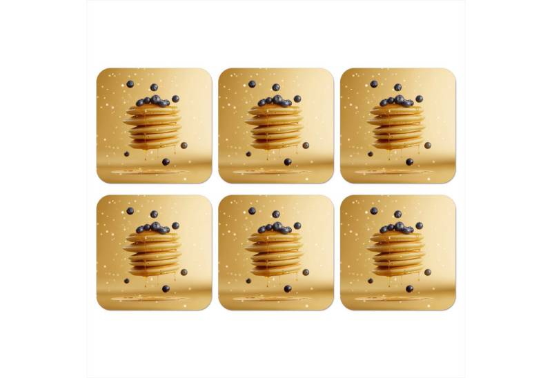 MuchoWow Glasuntersetzer Pfannkuchen - Lebensmittel - Honig - Gelb MuchoWow Glasuntersetzer Pfannkuchen - Lebensmittel - Honig - Gelb von MuchoWow