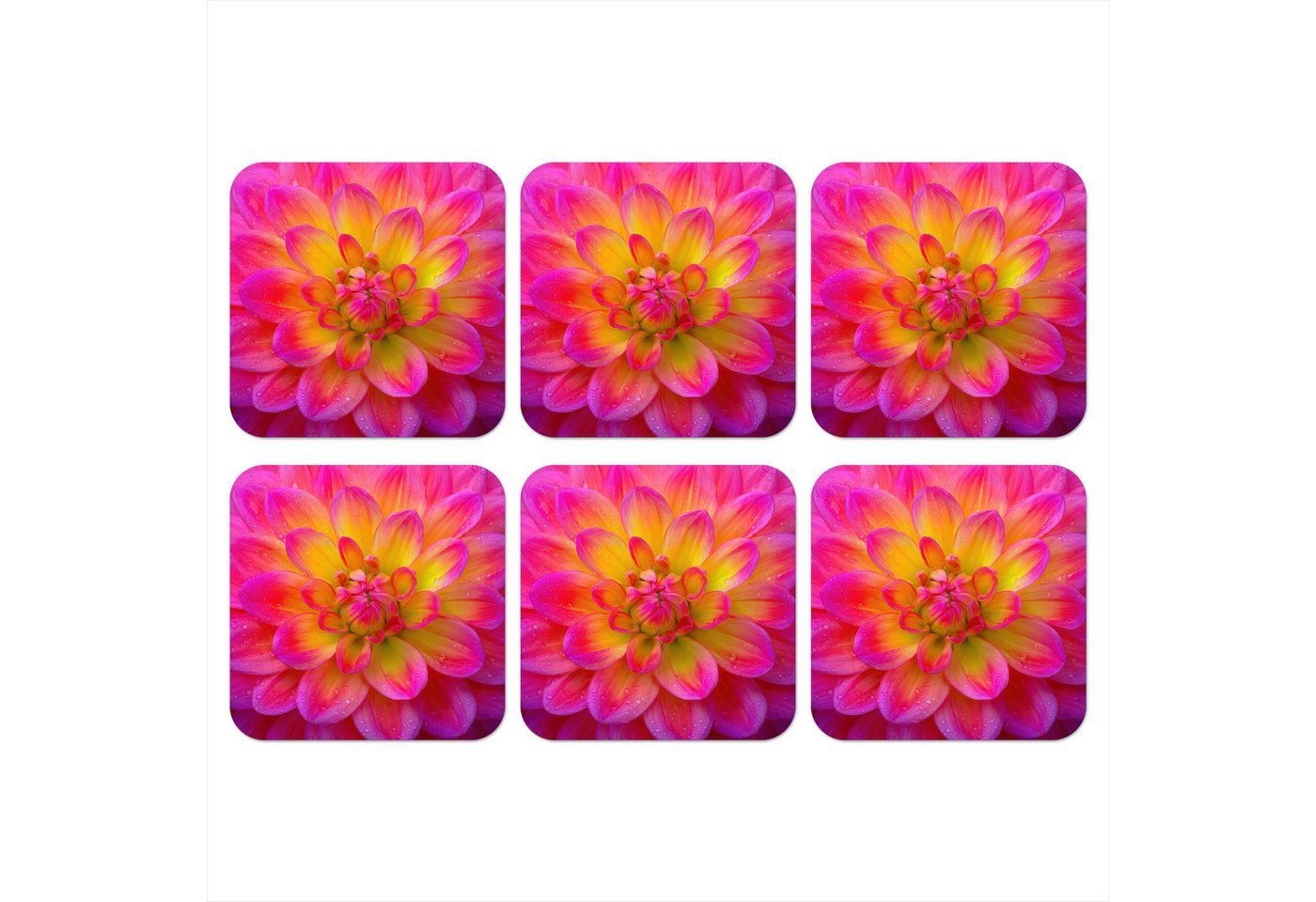 MuchoWow Glasuntersetzer Rosa - Dahlie - Farbenfroh, Zubehör für Gläser, 6-tlg., Tassenuntersetzer Kork, Quadrat, Untersetzer Set Gläser, 10x10 cm MuchoWow Glasuntersetzer Rosa - Dahlie - Farbenfroh, Zubehör für Gläser, 6-tlg., Tassenuntersetzer Kork, Quadrat, Untersetzer Set Gläser, 10x10 cm von MuchoWow