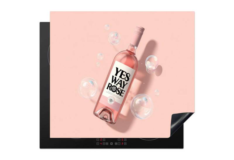 MuchoWow Herd-Abdeckplatte Blasen - Rosé - Rosa, Vinyl, (1 tlg), Ceranfeldabdeckung Küche, Herdabdeckplatte Einteilig, 60x52 cm von MuchoWow