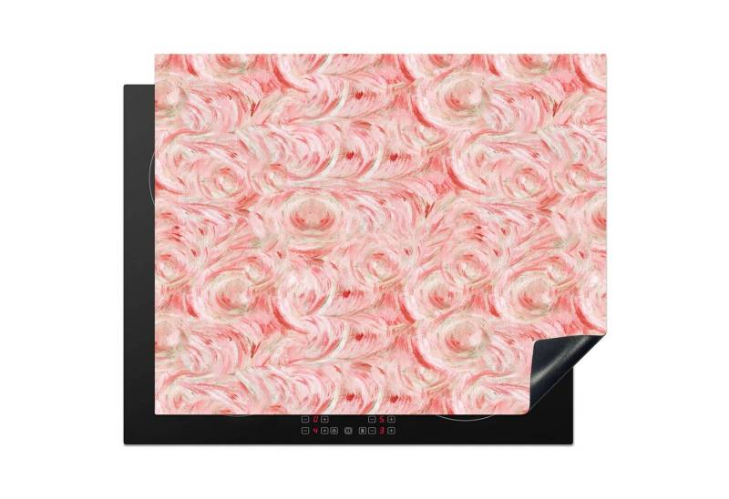 MuchoWow Herd-Abdeckplatte Fließend - Öl - Farbe - Texturen - Rosa, Vinyl, (1 tlg), Abdeckung Induktionskochfeld Schutzmatte, Küche Deko, 65x52 cm von MuchoWow