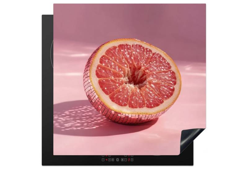 MuchoWow Herd-Abdeckplatte Grapefruit - Rosa - Disco - Glänzend, Vinyl, (1 tlg), Cerankochfeld Abdeckung, Herd Abdeckplatten Vinyl, 58x59 cm von MuchoWow