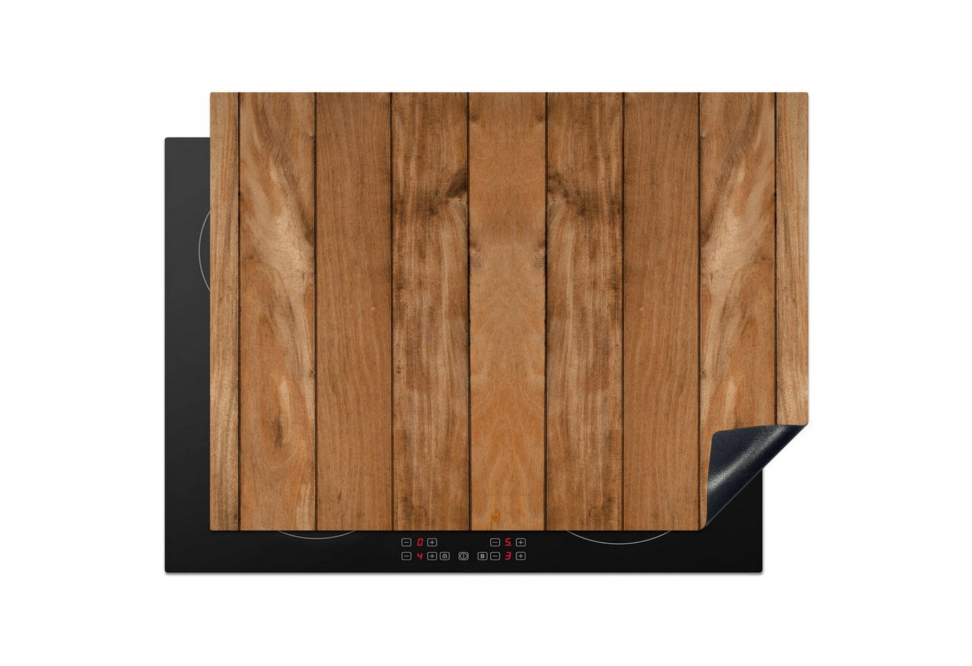MuchoWow Herd-Abdeckplatte Holzmotiv - Regale - Industriell, Vinyl, (1 tlg), Küche Herdabdeckung Ceranfeld Induktionsfeld Vinyl, 65x50 cm von MuchoWow