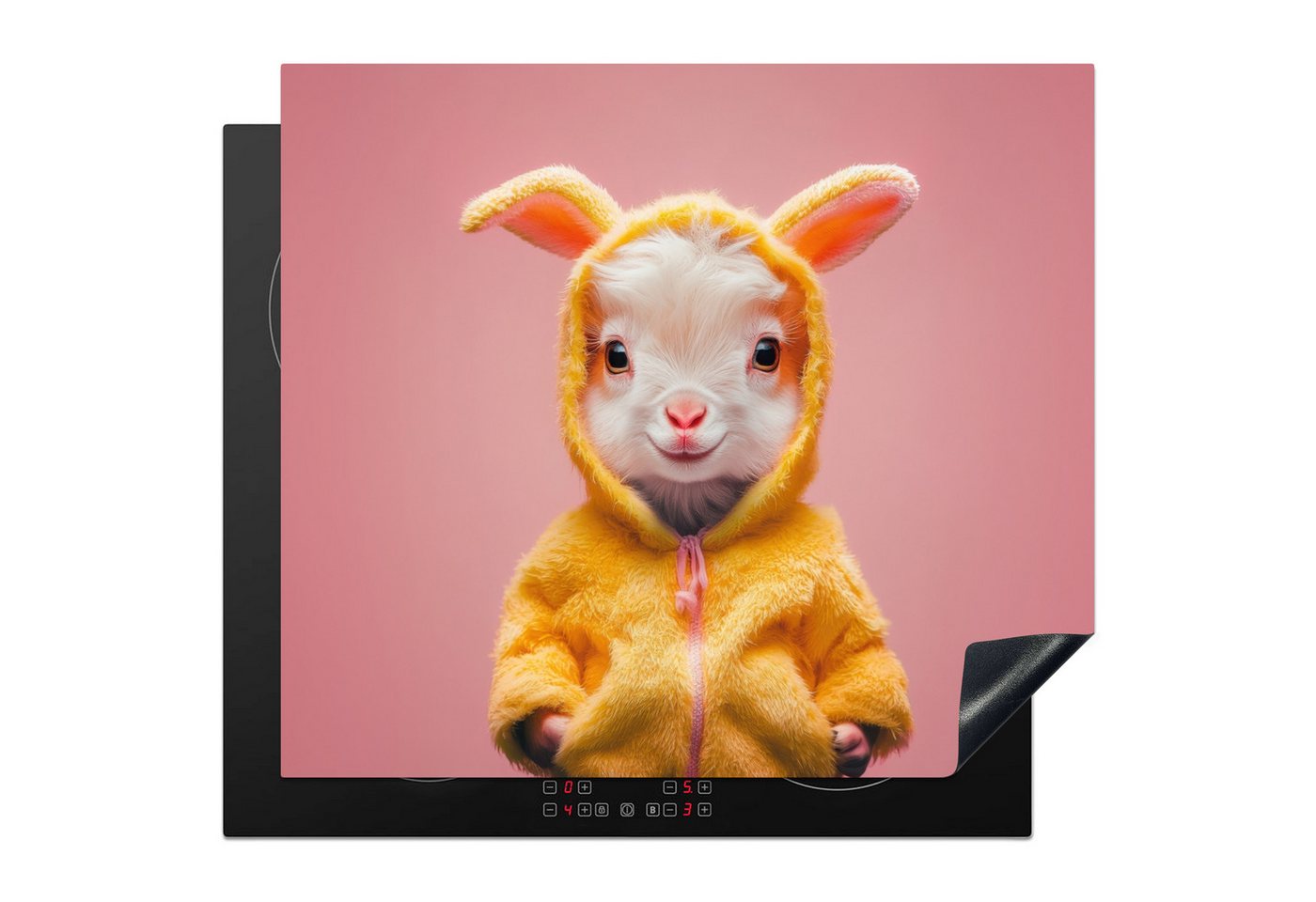 MuchoWow Herd-Abdeckplatte Kostüm - Ziege - Osterhase, Vinyl, (1 tlg), Abdeckplatte für Ceranfeld, Herd Inductionsmatte, 57x51 cm von MuchoWow