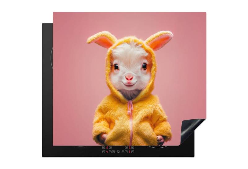 MuchoWow Herd-Abdeckplatte Kostüm - Ziege - Osterhase, Vinyl, (1 tlg), Abdeckplatte für Ceranfeld, Herd Inductionsmatte, 57x51 cm von MuchoWow
