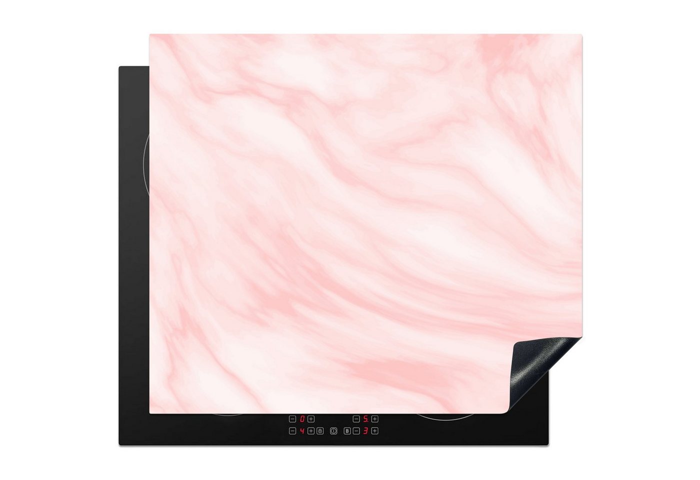 MuchoWow Herd-Abdeckplatte Marmor - Rosa - Weiß - Luxus - Marmoroptik, Vinyl, (1 tlg), Cerankochfeld Abdeckung, Herd Abdeckplatten Vinyl, 58x51 cm von MuchoWow