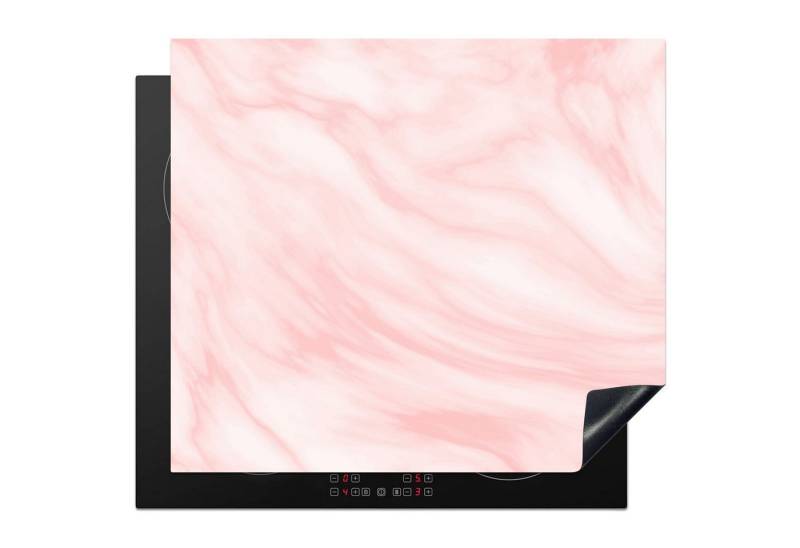 MuchoWow Herd-Abdeckplatte Marmor - Rosa - Weiß - Luxus - Marmoroptik, Vinyl, (1 tlg), Cerankochfeld Abdeckung, Herd Abdeckplatten Vinyl, 58x51 cm von MuchoWow