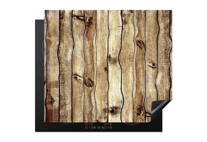 MuchoWow Herd-Abdeckplatte Regale - Holz - Rustikal, Vinyl, (1 tlg), Cerankochfeld Abdeckung, Herd Abdeckplatten Vinyl, 58x51 cm von MuchoWow
