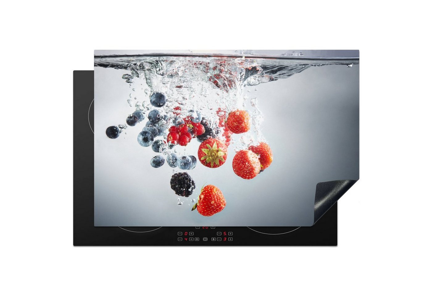 MuchoWow Herd-Abdeckplatte Rot - Obst - Wasser, Vinyl, (1 tlg), Induktionsabdeckung Vinyl, Küchenzubehör, 77x51 cm von MuchoWow